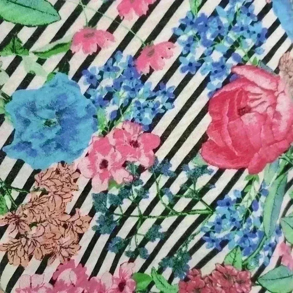 HANNAH Floral Rose Stripe Top sz S Cottagecore Boho - Picture 3 of 8